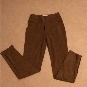 Suede pants abercrombie and fitch high waist